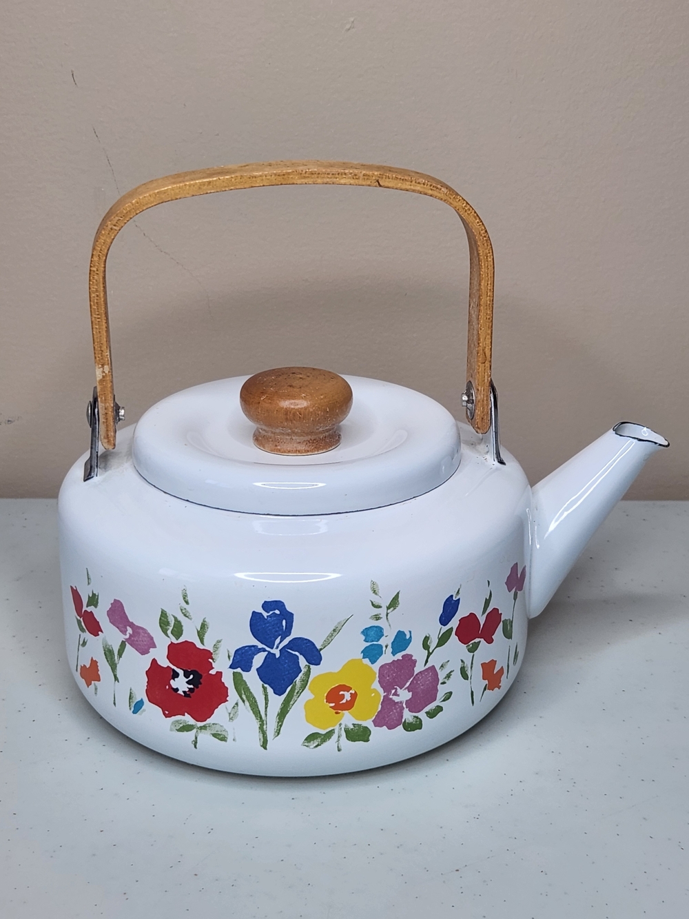 Vintage Gailstyn Sutton “Early Spring” Enamel Teapot Floral 1984 - Picture 2 of 6